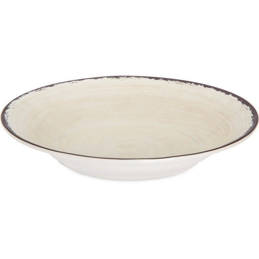 Carlisle 5400353 28.5 oz Sweet Cream Mingle Melamine Rimmed Soup Bowl