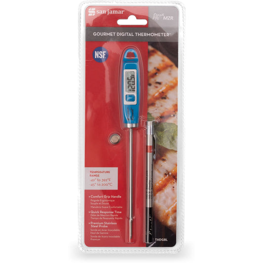 San Jamar THDGBL Blue Gourmet Digital Thermometer Blue NSF Listed