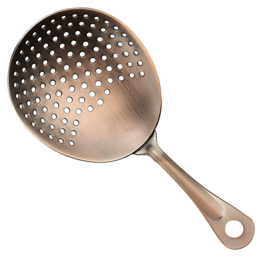 Winco BAJS-6AC Stainless Steel After 5 Julep Strainer, Antique Copper Finish