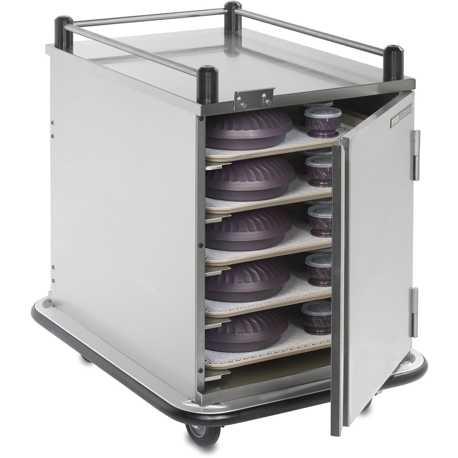 Dinex DXPTVL2T1D12 12-Tray Stainless Steel DineXpress TVL Economy Tray Cart
