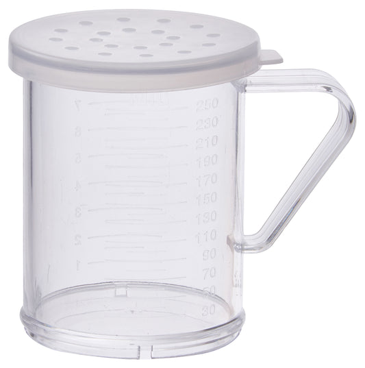 Winco PDG-10CL 10 oz. Large Hole Dredge with Clear Snap-on Lid