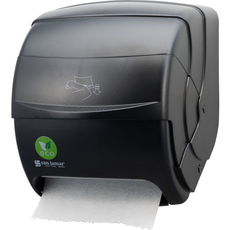 San Jamar T850REBK Black Classic ecoLogic Integra Lever Roll Towel All Core Sizes