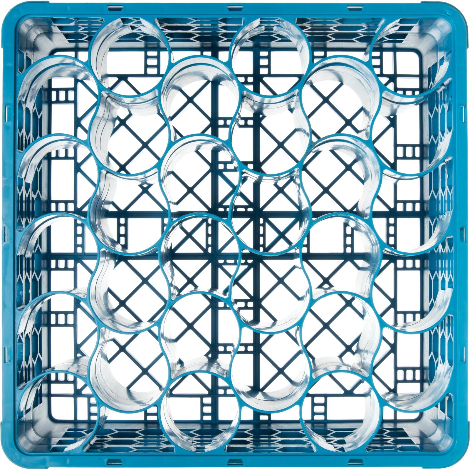 Carlisle RW30-114 Carlisle Blue 30 Compartment Polypropylene OptiClean NeWave Glass Rack with 2 Integrated Extenders
