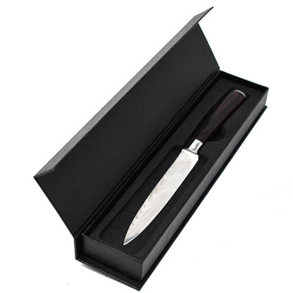 Omcan 47913 5.5" Gyuto Damascus Style Utility Forged Knife with Gift Box