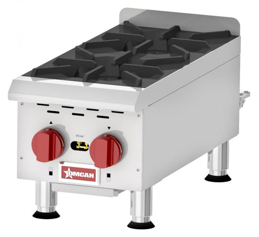 Omcan 43733 Gas Two Burner Stainless Steel Countertop Hot Plate