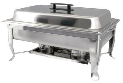 Winco C-1080 8 Qt. Full-size Stainless Steel Bellaire Chafer w/ Folding Frame