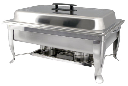 Winco C-1080 8 Qt. Full-size Stainless Steel Bellaire Chafer w/ Folding Frame