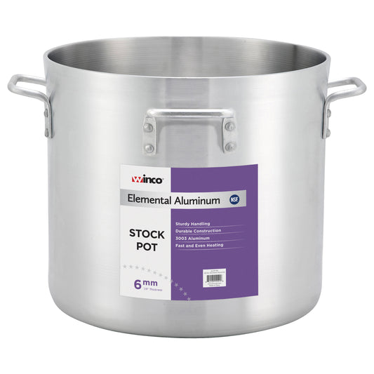 Winco ALHP-160 160 Qt. Elemental Aluminum Stock Pot w/ 4 Handles