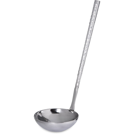 Carlisle 60203 4 oz 13.5" Terra Ladle - Hammered Mirror Finish - 400 Series Stainless