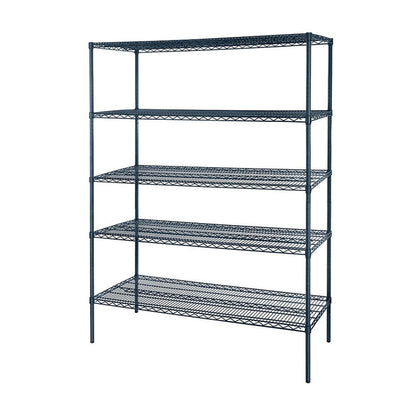Atosa MWSSE184286 18"x42" Slate Gray 5-Shelf Epoxy Shelving Unit with 86" Post
