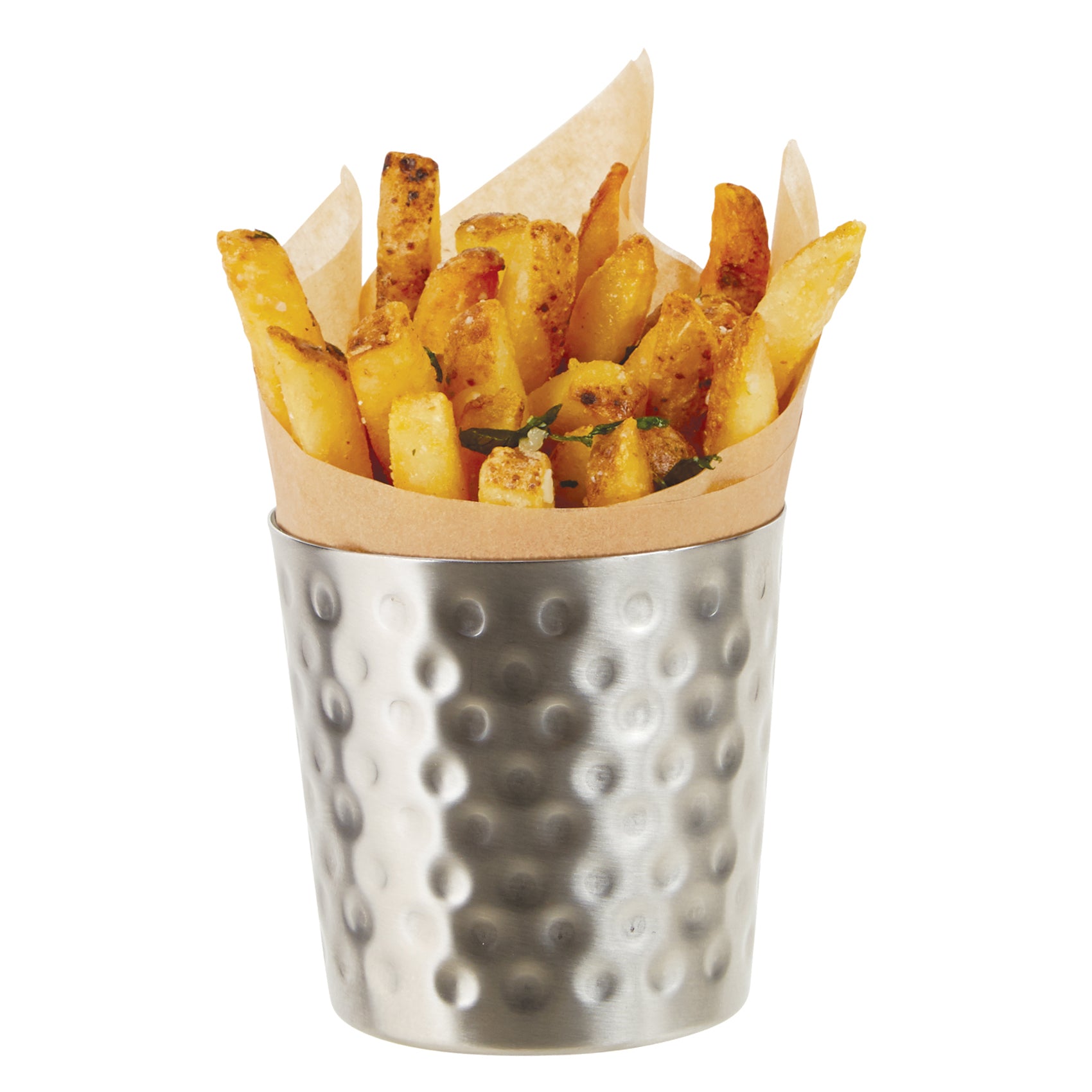 Winco SFC-35H Stainless Steel Hammered Fry Cup, Satin Finish