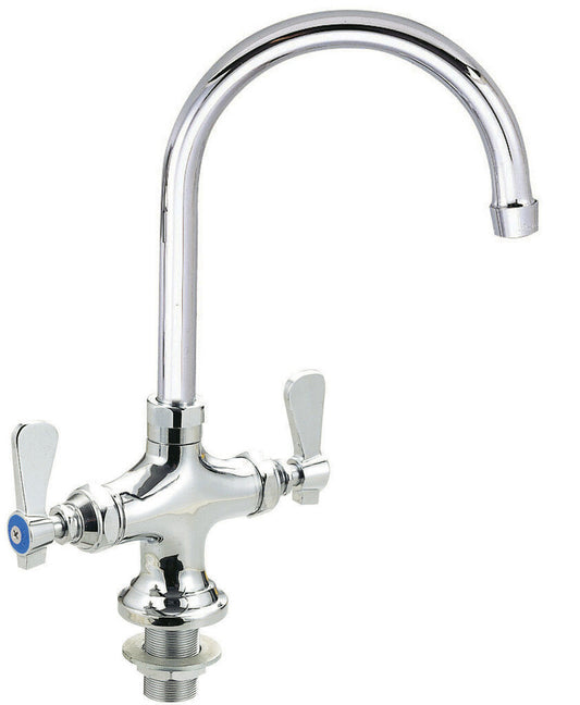 BK Resources BKF-DPF-3G-G Chrome-Plated Brass Optiflow Faucet, Interchangeable 3" Gooseneck Spout
