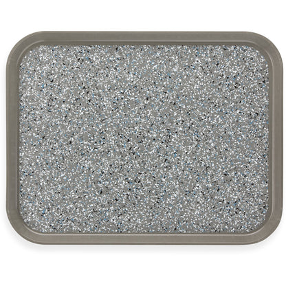 Carlisle DXSMC1418NSM23 14" x 18" Gray Fiberglass Glasteel Marble Non-Skid Tray