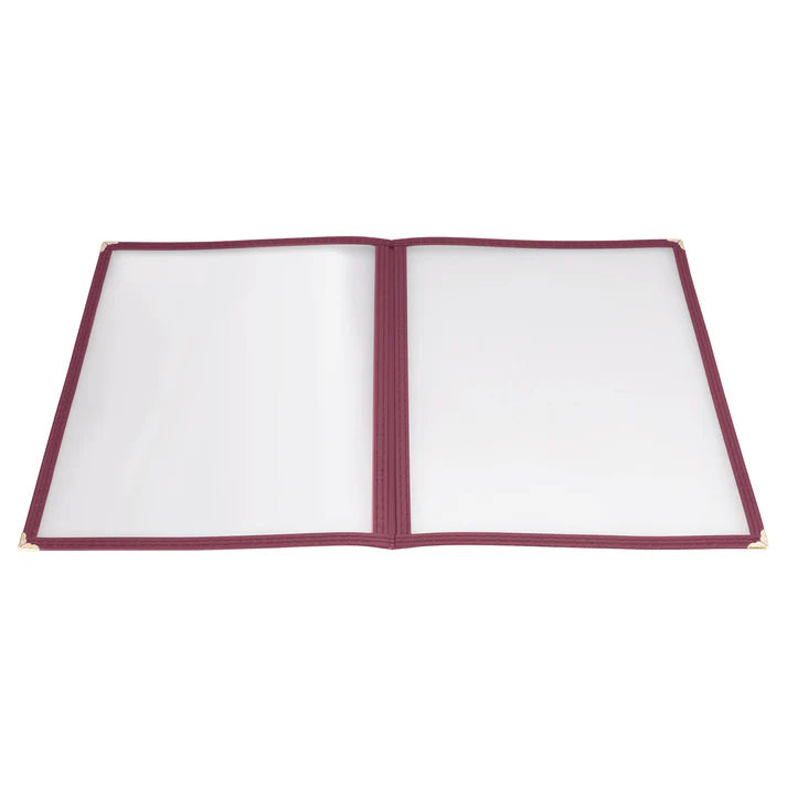 Winco PMCD-14U Burgundy Double Fold Menu Cover