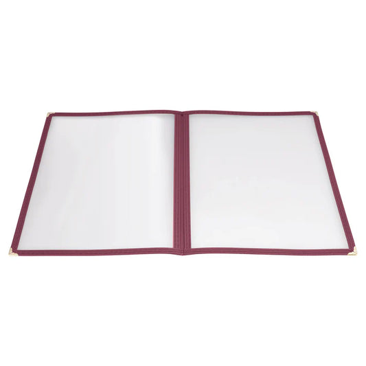 Winco PMCD-14U Burgundy Double Fold Menu Cover
