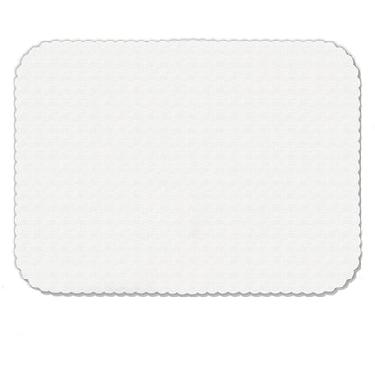 Carlisle DX5999M00102 13-5/8" x 18-3/4" White Embossed, Scalloped Edge/ Round Corner