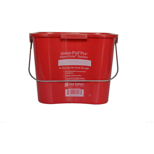 San Jamar KPP196KCRD 6 Qt. Red Polypropylene Kleen-Pail Pro Bucket