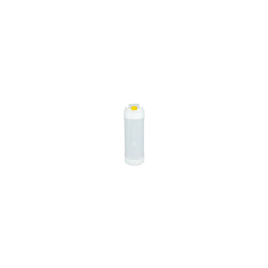 San Jamar 857316M 16 oz Natural EZ-KLEEN Sauce Bottle - Yellow Valve - Medium Viscosity - 12 pack