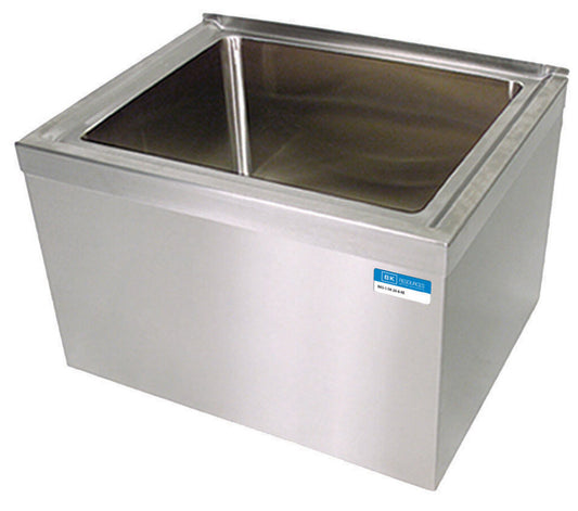BK Resources BKMS-1620-6 Stainless Steel Mop Sink w/ Floor Mount, Includes Basket Drain 20L X 16W X12D