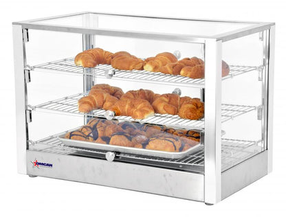Omcan 41873 28-inch Countertop Display Warmer with 3 Front and 3 Rear Hinged Doors