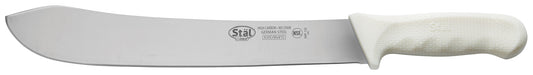 Winco KWP-124 12" White Polypropylene Handle Butcher Knife