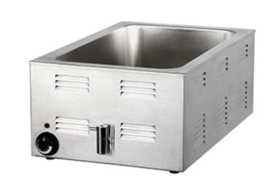 Bishop 7701 Electric Rectangular Stainless Steel Food Warmer with Tap