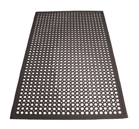 Winco RBM-35K-R Black Beveled Edges Rubber Floor Mat, Rolled