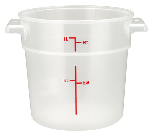 Winco PTRC-1 1 Qt. Translucent Polypropylene Storage Container