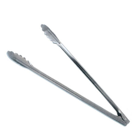 Omcan 80789 16-inch Stainless Steel Coiled Spring Utility Tong - Medium-Weight