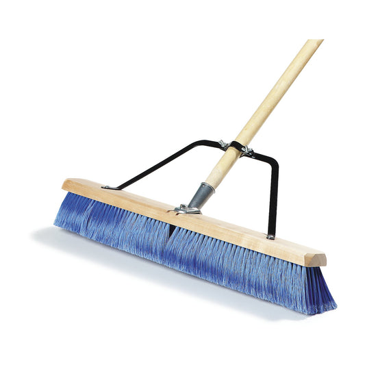 Carlisle 367382TC14 24" Blue Fine Sweep with Flagged Blue Plastic Bristles