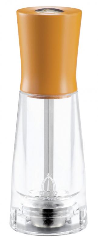 Omcan 43700 15-cm Tosca Series - Salt Mill Orange Beech Wood with Acrylic Resin Base
