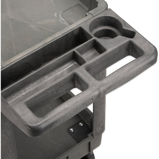 Carlisle UC401823 40" x 17.25" Gray 2 Shelf Polypropylene Bin Top Utility Cart