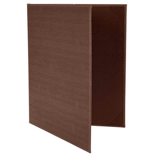 Winco LMD-814BN Brown Two-Views Menu Cover For 8-1/2 X 14" Inserts