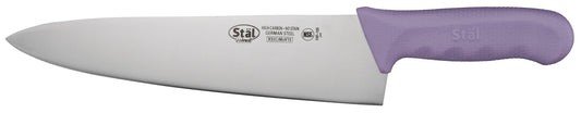 Winco KWP-100P 10" Purple Polypropylene Handle Cook's Knife, Allergen Free
