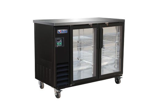 Ikon IBB49-2G-24SD 49" Double Back Bar Refrigerator Sliding Doors
