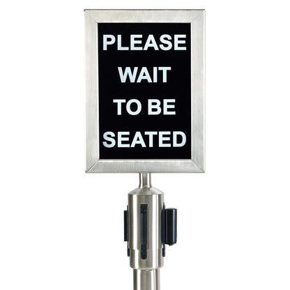 Winco CGSF-12S Stainless Steel Stanchion Top Sign Frame