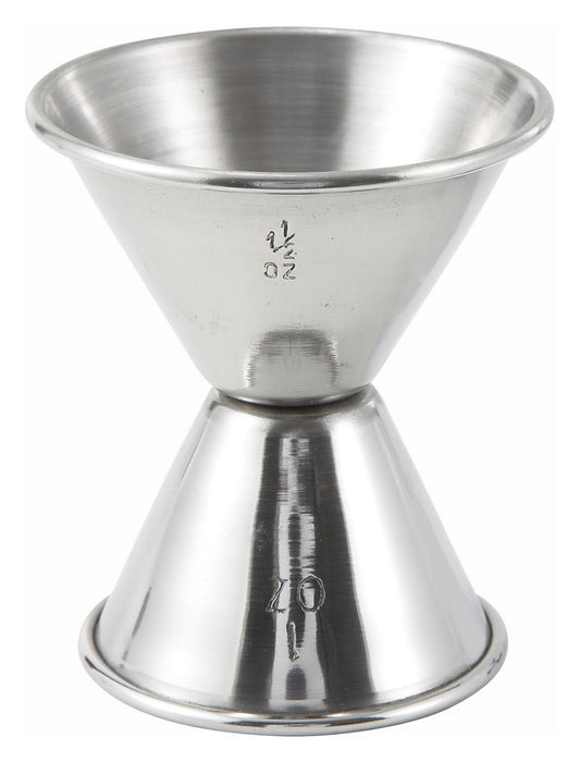 Winco J-4 1 oz. x 1-1/2 oz. Stainless Steel Jigger