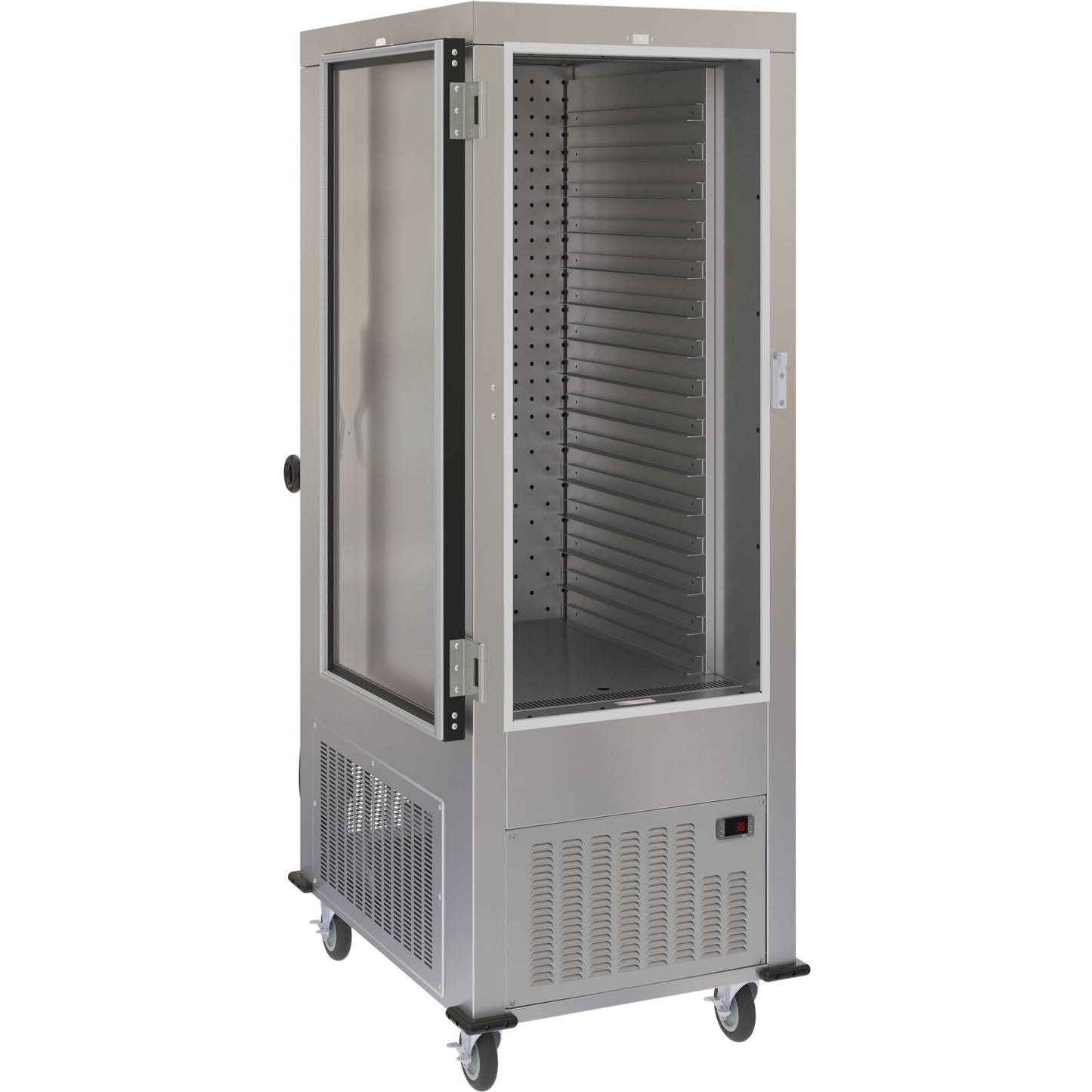 Dinex DXPACR15LCL Stainless Steel Air Curtain Refrigerator with Left Hinged Clear Door