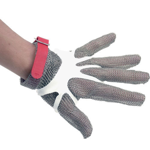 Omcan 44351 Medium Mesh Glove with Red Silicone Strap