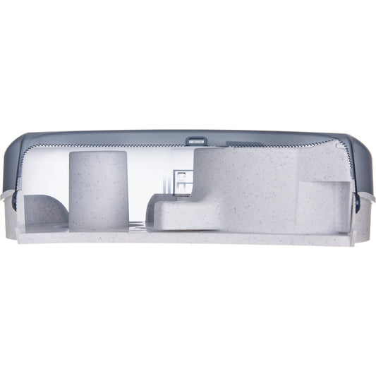 San Jamar R4000TBL 9" Arctic Blue High Impact Plastic Classic Twin Jumbo Bath Tissue Dispenser, 3.25" core