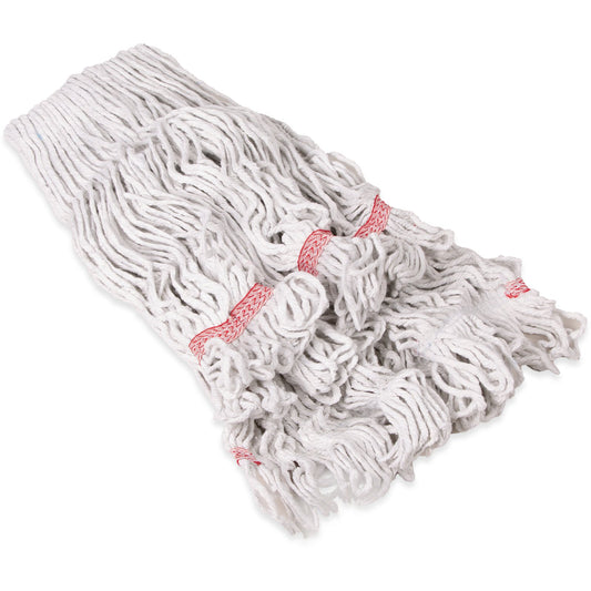 Carlisle 369424B00 Large White/Red Flo-Pac Looped-End Mop w/ Red Band