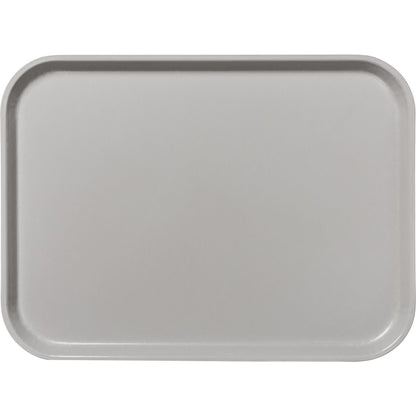 Carlisle 1612FG002 16.4" x 12" Smoke Gray Solid Rectangular Glasteel Tray