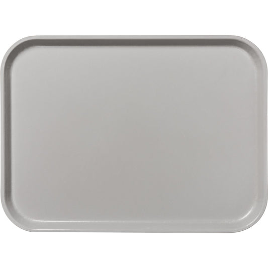 Carlisle 1612FG002 16.4" x 12" Smoke Gray Solid Rectangular Glasteel Tray