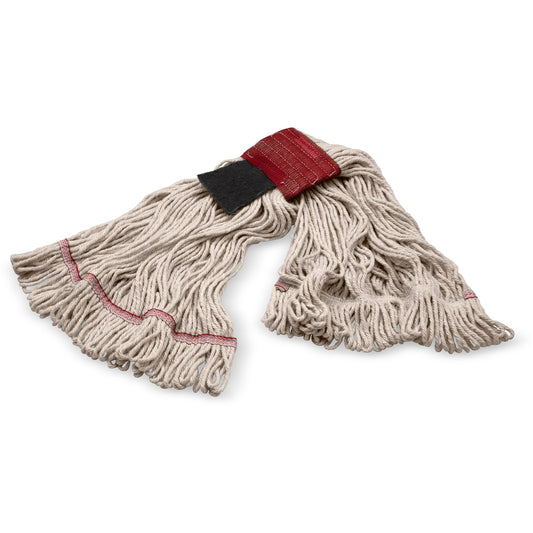 Carlisle 369424S00 Large Natural Acrylic Fiber Looped-End Mop w/ Red Band w/ Scrubber