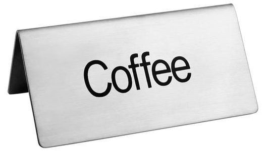 Omcan 80139 Stainless Steel "Coffee" Beverage Tent Sign