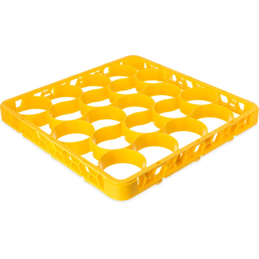 Carlisle REW20SC04 Yellow 20-Compartment Polypropylene OptiClean NeWave Color-Coded Short Glass Rack Extender