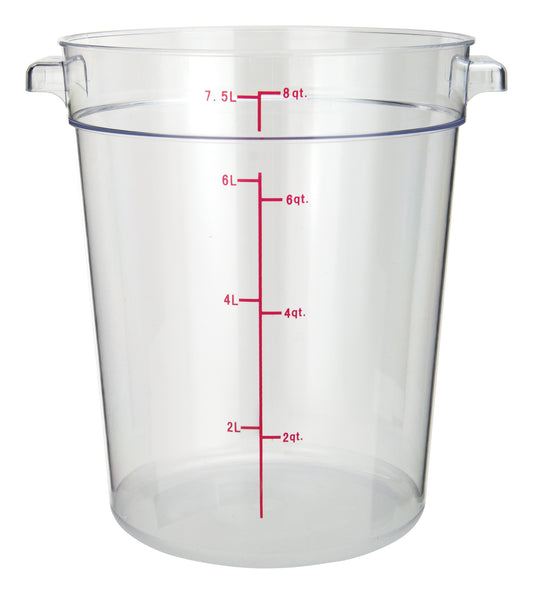 Winco PCRC-8 8 Qt. Clear Polycarbonate Storage Container