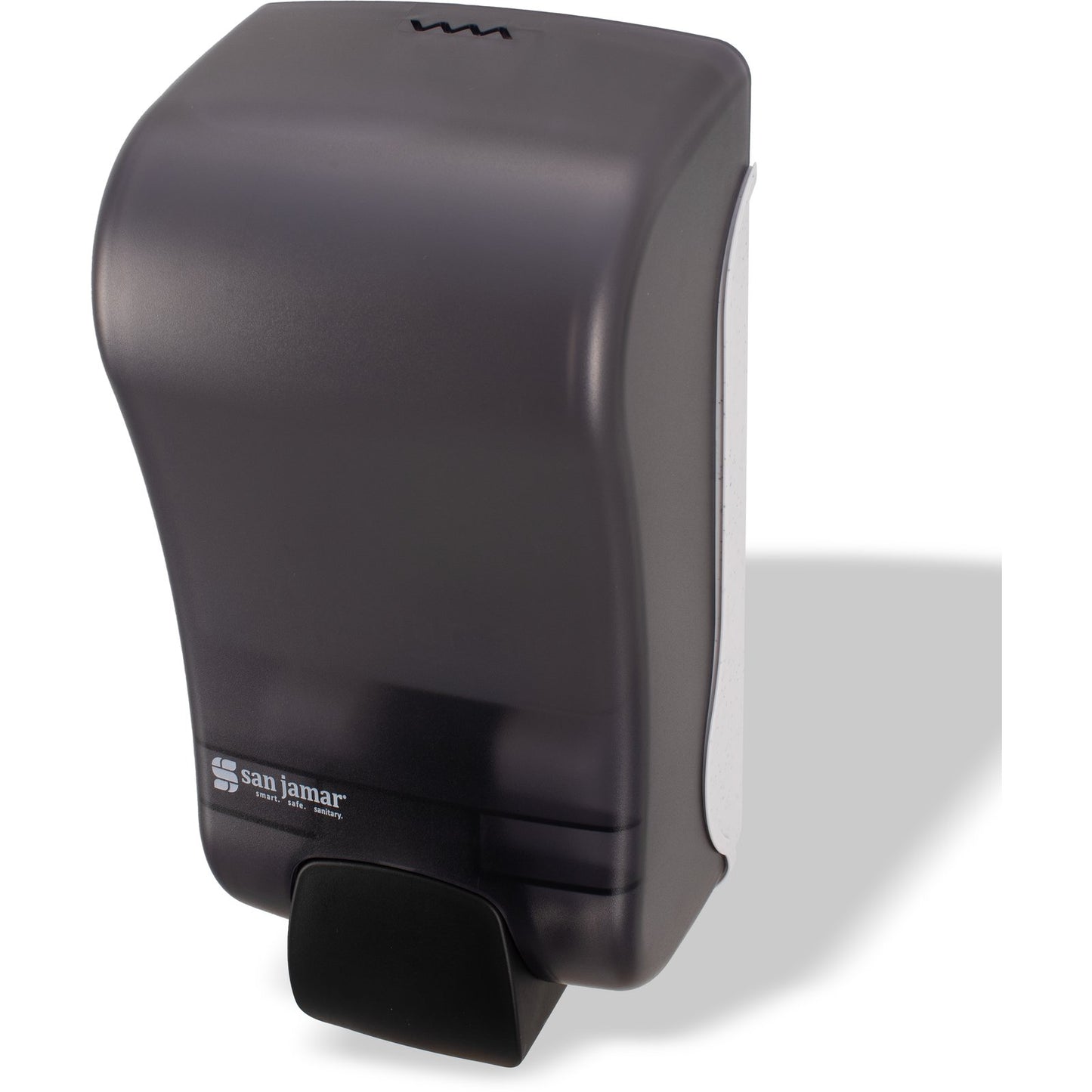 Carlisle S1300TBK 1300 mL Black Pearl Manual High Impact Plastic Rely Soap & Sanitizer Dispenser, Liquid & Lotion