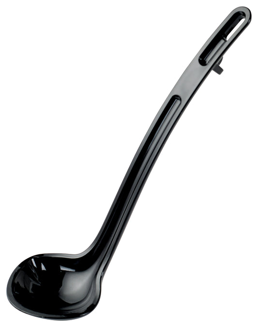Winco CVLD-8K 3/4 oz. 8-1/2" Black Curved Polycarbonate Ladle