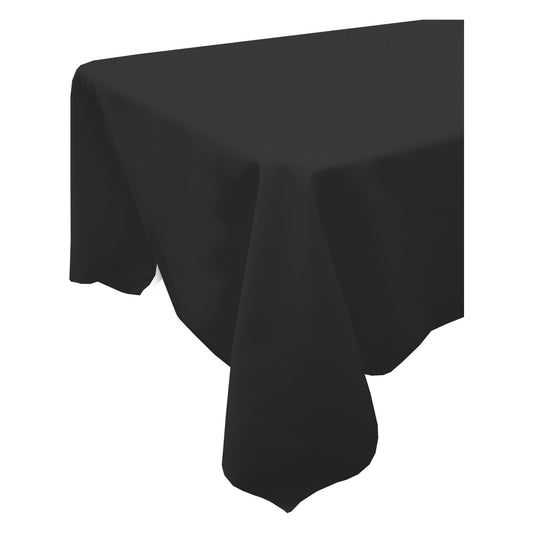 Snap Drape 54415296TH014 52" x 96" Black Spun Poly Market Place Linens Tablecloth